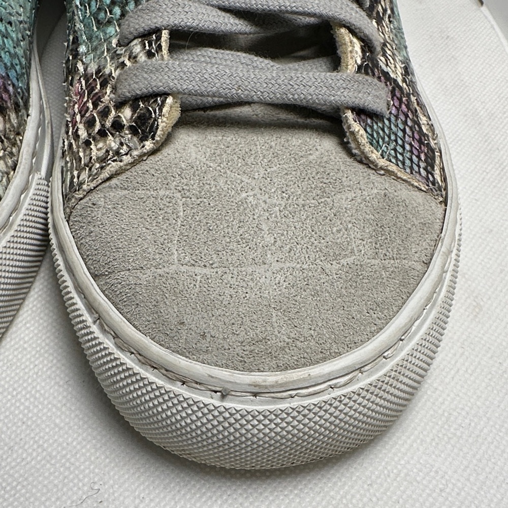 P448 Star Snakeskin Embossed & Grey Suede Hidden Heel High Top Sneaker Sz EU 38 - Picture 6 of 16